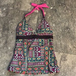 Prana tankini, XS, NWOT, brown, pink, multi